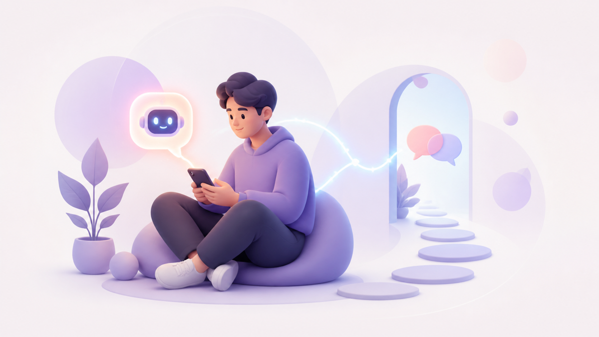 一個人從 AI 對話的陪伴走向真人連結